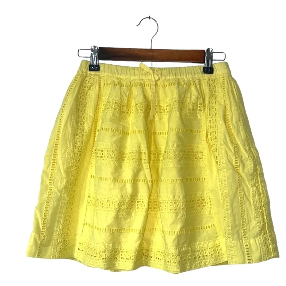 Crewcuts J. Crew Girls Yellow Skirt Eyelet Lace Girl Summer Spring Size 14